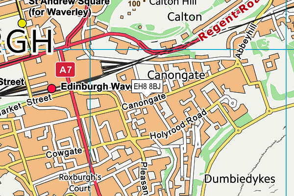 EH8 8BJ map - OS VectorMap District (Ordnance Survey)