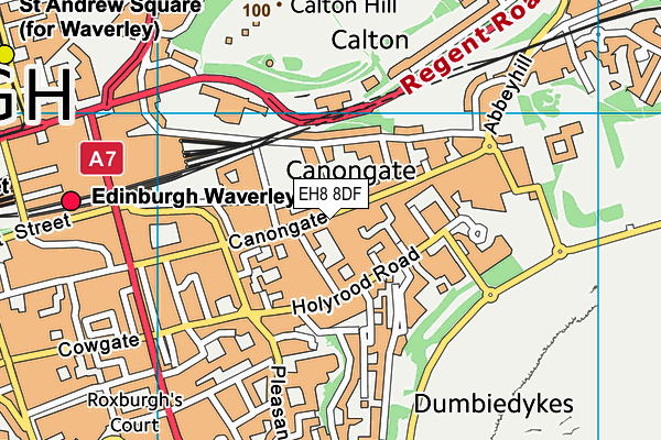 EH8 8DF map - OS VectorMap District (Ordnance Survey)