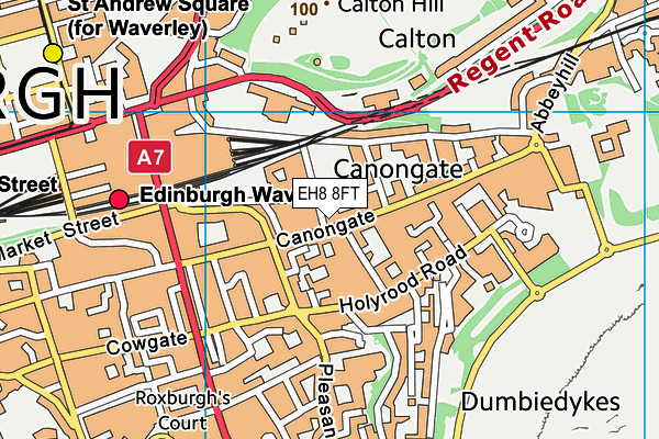 EH8 8FT map - OS VectorMap District (Ordnance Survey)