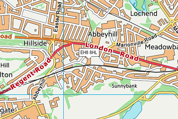 EH8 8HL map - OS VectorMap District (Ordnance Survey)