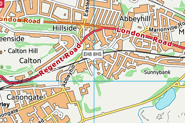 EH8 8HS map - OS VectorMap District (Ordnance Survey)