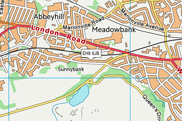 EH8 8JB map - OS VectorMap District (Ordnance Survey)