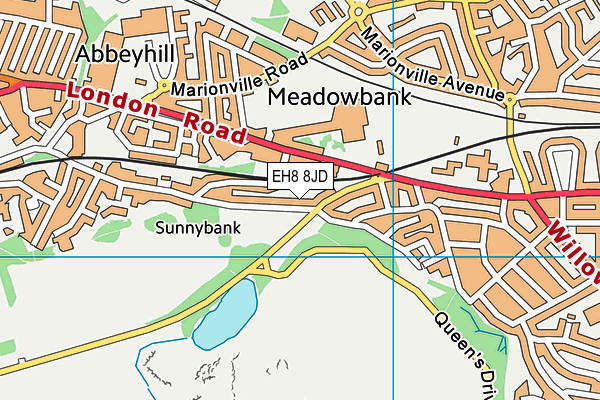 EH8 8JD map - OS VectorMap District (Ordnance Survey)