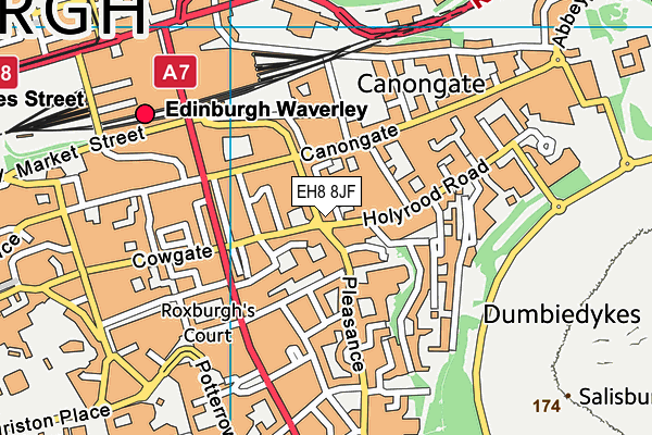 EH8 8JF map - OS VectorMap District (Ordnance Survey)