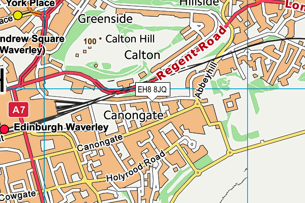 EH8 8JQ map - OS VectorMap District (Ordnance Survey)
