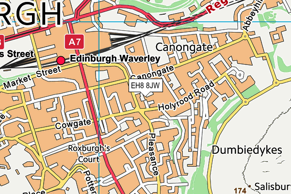 EH8 8JW map - OS VectorMap District (Ordnance Survey)