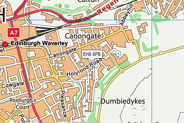 EH8 8PB map - OS VectorMap District (Ordnance Survey)