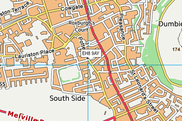 EH8 9AY map - OS VectorMap District (Ordnance Survey)