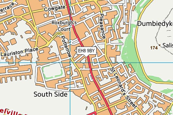 EH8 9BY map - OS VectorMap District (Ordnance Survey)