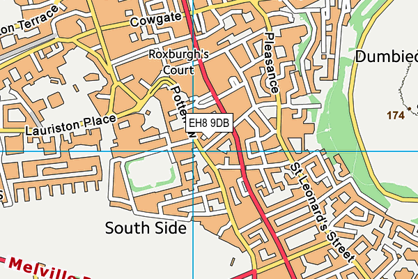EH8 9DB map - OS VectorMap District (Ordnance Survey)