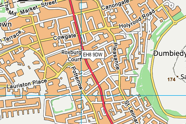 EH8 9DW map - OS VectorMap District (Ordnance Survey)