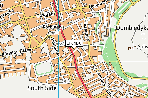EH8 9DX map - OS VectorMap District (Ordnance Survey)