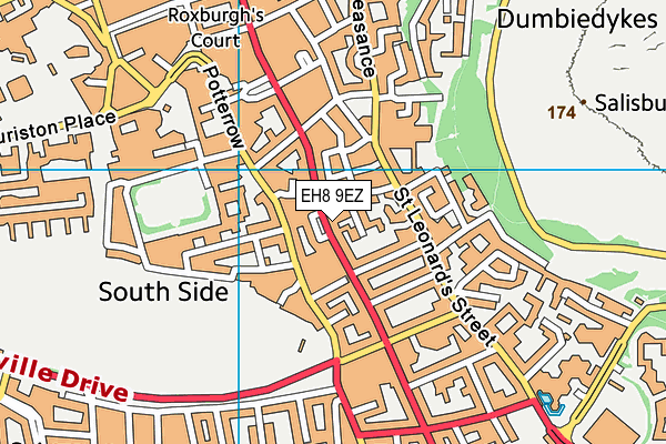 EH8 9EZ map - OS VectorMap District (Ordnance Survey)
