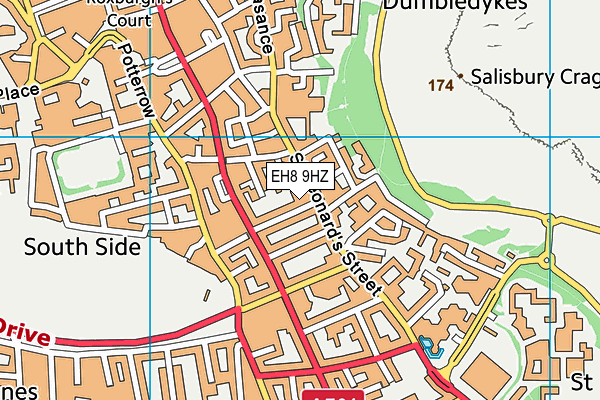 EH8 9HZ map - OS VectorMap District (Ordnance Survey)