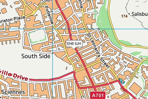 EH8 9JH map - OS VectorMap District (Ordnance Survey)