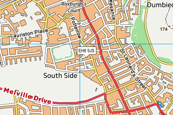EH8 9JS map - OS VectorMap District (Ordnance Survey)