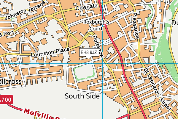 EH8 9JZ map - OS VectorMap District (Ordnance Survey)