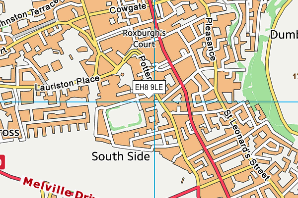 EH8 9LE map - OS VectorMap District (Ordnance Survey)
