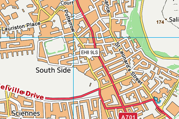 EH8 9LS map - OS VectorMap District (Ordnance Survey)