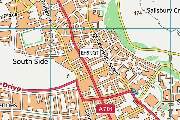 EH8 9QT map - OS VectorMap District (Ordnance Survey)