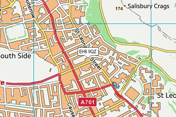 EH8 9QZ map - OS VectorMap District (Ordnance Survey)