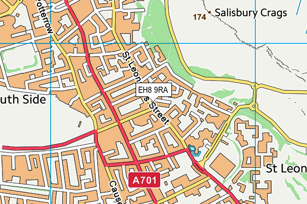 EH8 9RA map - OS VectorMap District (Ordnance Survey)