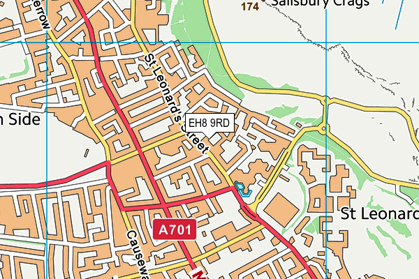 EH8 9RD map - OS VectorMap District (Ordnance Survey)
