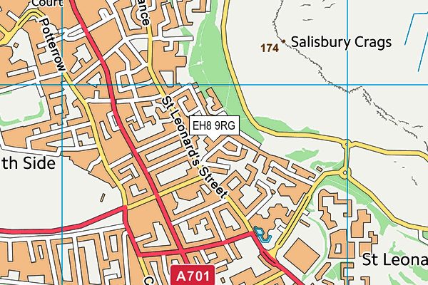 EH8 9RG map - OS VectorMap District (Ordnance Survey)