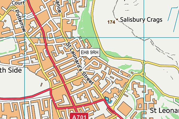 EH8 9RH map - OS VectorMap District (Ordnance Survey)