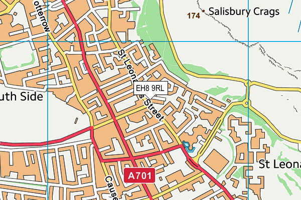 EH8 9RL map - OS VectorMap District (Ordnance Survey)