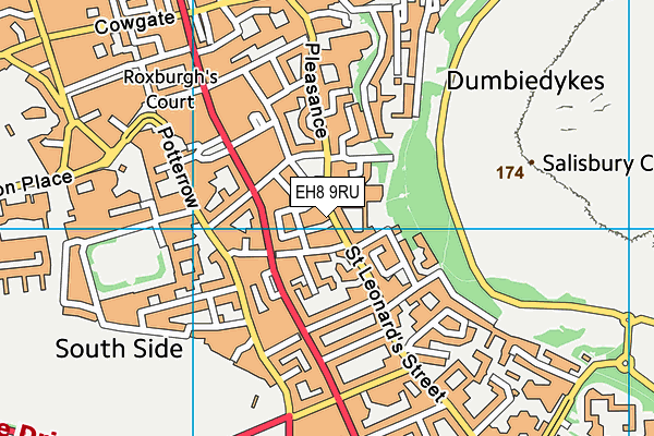 EH8 9RU map - OS VectorMap District (Ordnance Survey)
