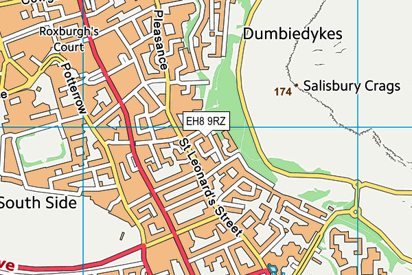 EH8 9RZ map - OS VectorMap District (Ordnance Survey)