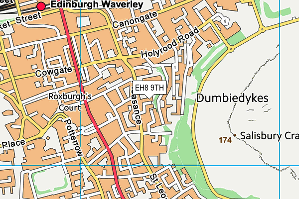 EH8 9TH map - OS VectorMap District (Ordnance Survey)