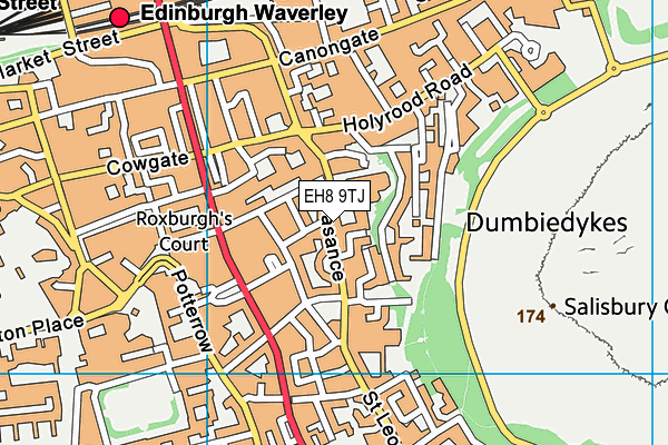 EH8 9TJ map - OS VectorMap District (Ordnance Survey)