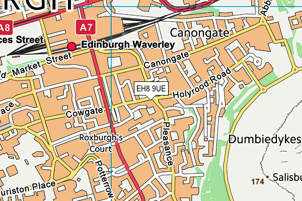 EH8 9UE map - OS VectorMap District (Ordnance Survey)