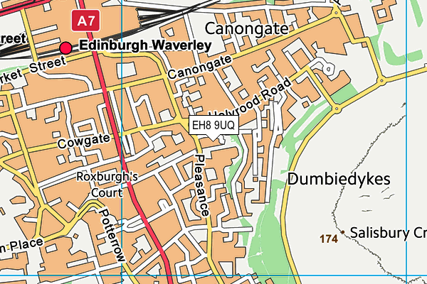 EH8 9UQ map - OS VectorMap District (Ordnance Survey)