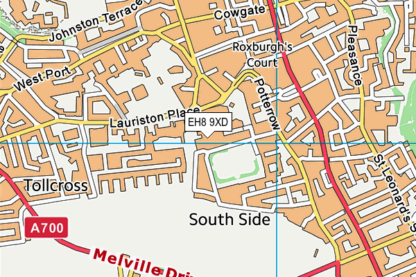 EH8 9XD map - OS VectorMap District (Ordnance Survey)