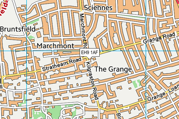 EH9 1AF map - OS VectorMap District (Ordnance Survey)