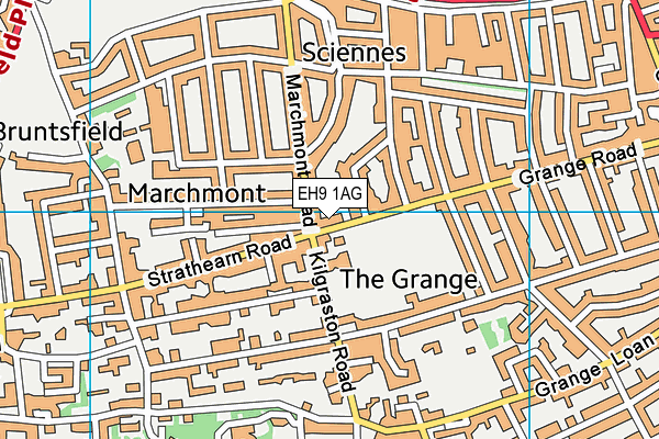 EH9 1AG map - OS VectorMap District (Ordnance Survey)