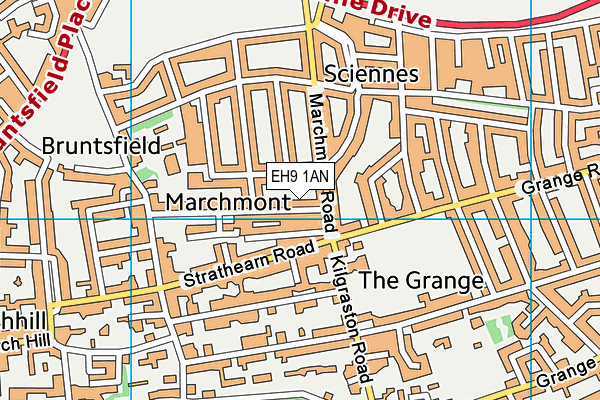 EH9 1AN map - OS VectorMap District (Ordnance Survey)