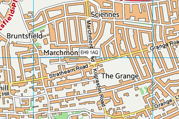 EH9 1AQ map - OS VectorMap District (Ordnance Survey)