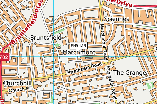 EH9 1AR map - OS VectorMap District (Ordnance Survey)
