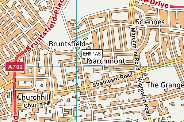 EH9 1AS map - OS VectorMap District (Ordnance Survey)