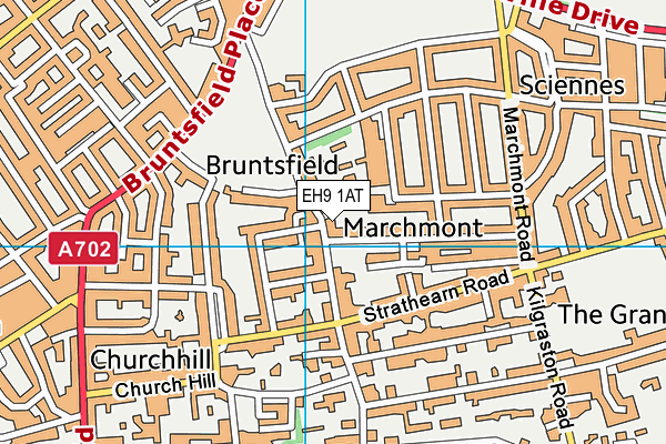 EH9 1AT map - OS VectorMap District (Ordnance Survey)