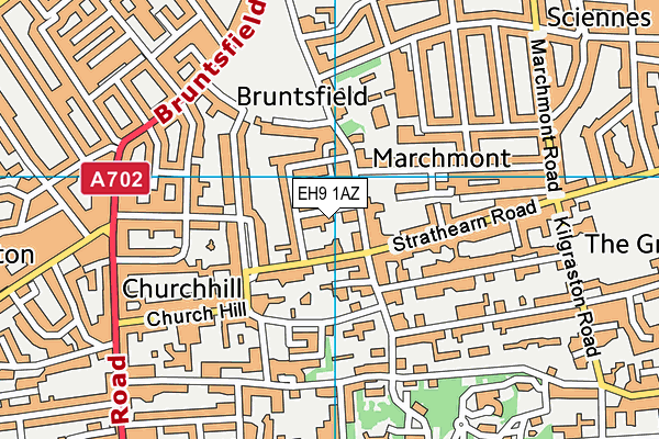 EH9 1AZ map - OS VectorMap District (Ordnance Survey)