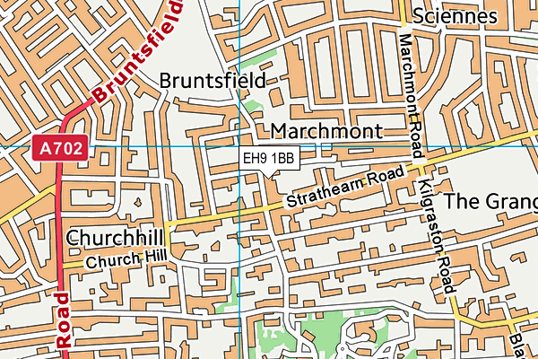EH9 1BB map - OS VectorMap District (Ordnance Survey)