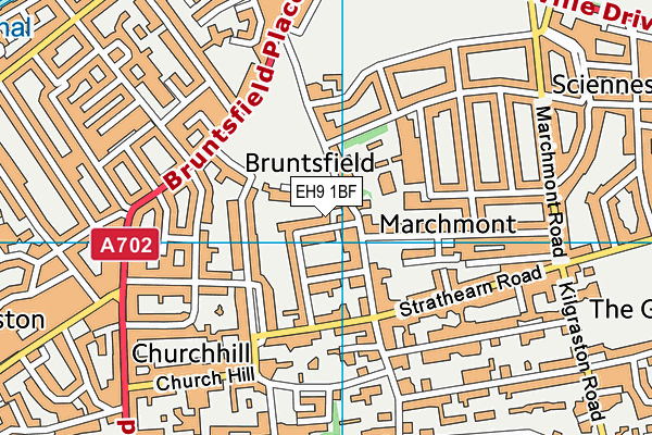 EH9 1BF map - OS VectorMap District (Ordnance Survey)