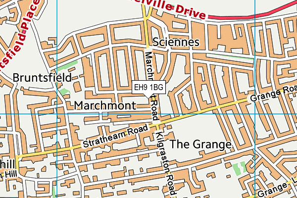 EH9 1BG map - OS VectorMap District (Ordnance Survey)