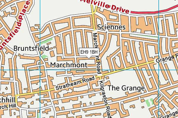 EH9 1BH map - OS VectorMap District (Ordnance Survey)