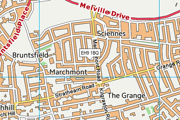 EH9 1BQ map - OS VectorMap District (Ordnance Survey)